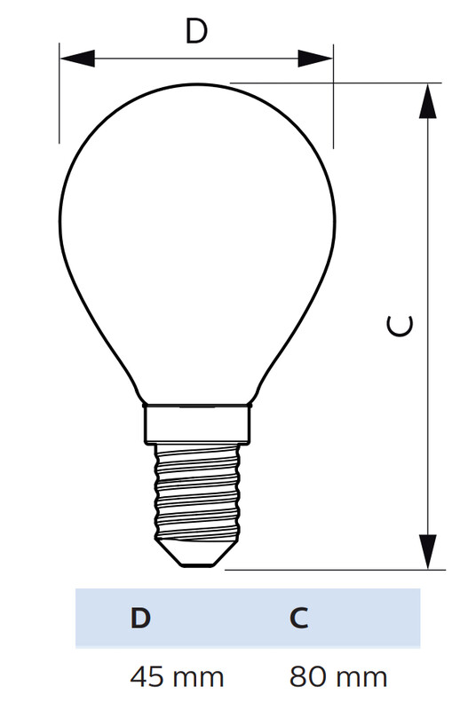 philips Led-klotlampa e14 827 470lm 40w=4.3w p45 fr