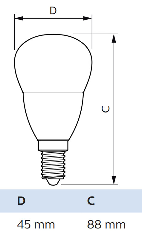 philips Led-klotlampa e14 865 470lm 40w=5w p45 fr