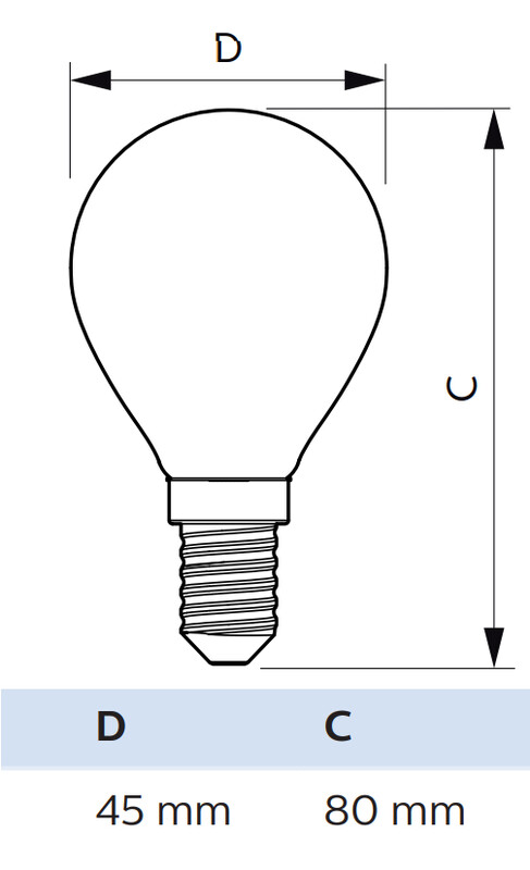 philips Led-klotlampa e14 827 806lm 60w=6.5w p45 fr