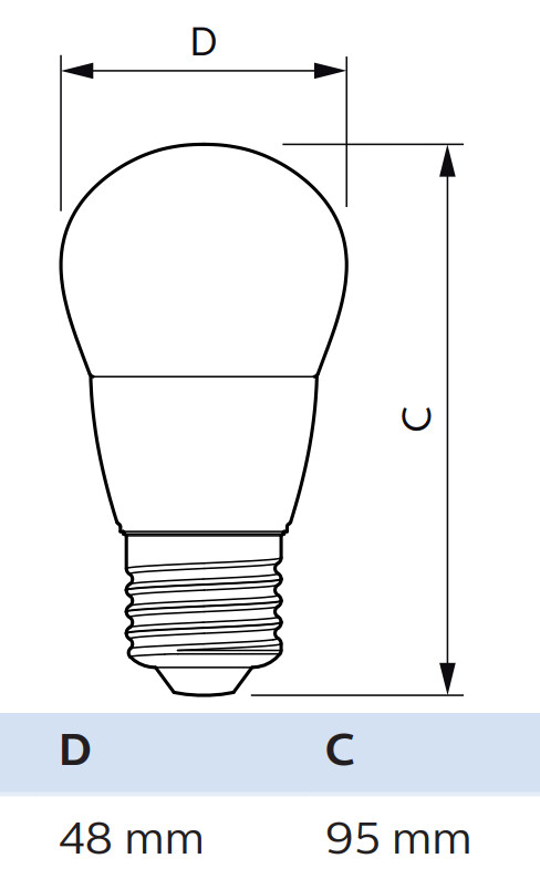 philips Led-klotlampa e27 827 806lm 60w=7w p48 fr