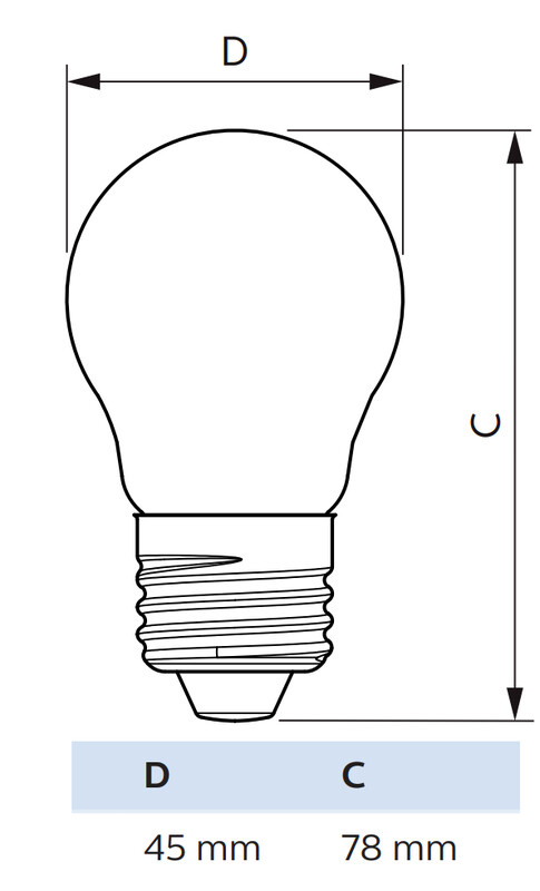 philips Led-klotlampa e27 827 806lm 60w=6.5w p45 cl