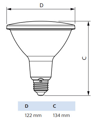 philips Led-spotlight e27 927 750lm 60w=9w par38 25d