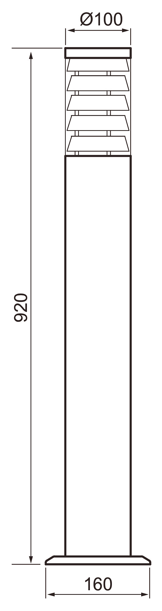 airam Pollarivalaisin park bollard ip44 e27 pcc rst h920