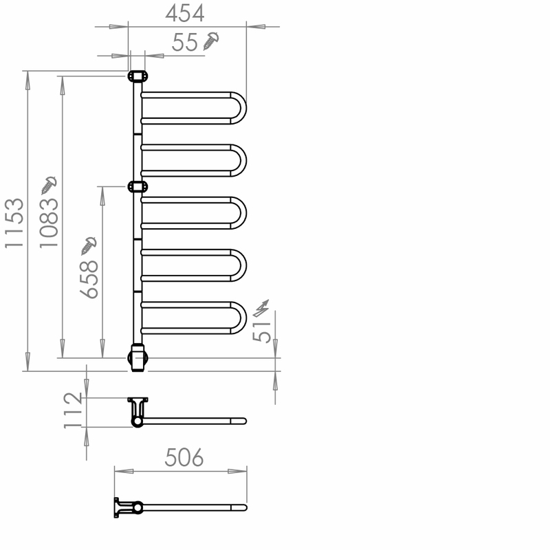 pax Handdukstorkare pax flex u 5/450 m2