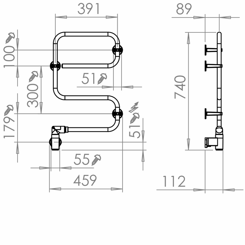 pax Handdukstorkare pax tr55-i connect m2
