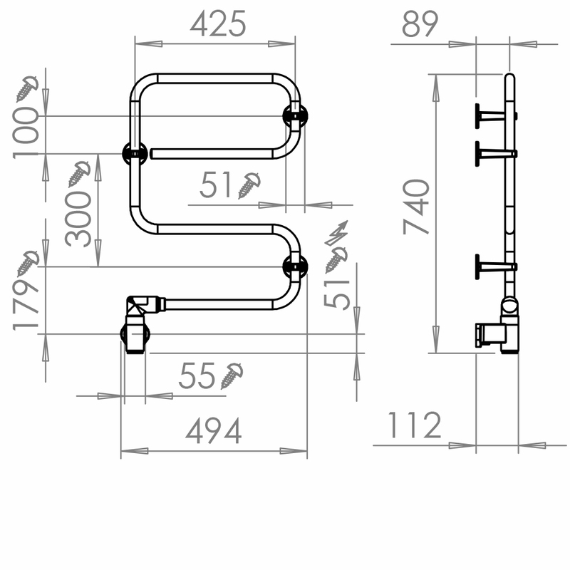pax Towel warmer pax tr65-i connect m2