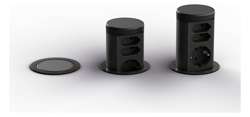 bachmann Socket-outlet elevator 1 so  2 x euro black