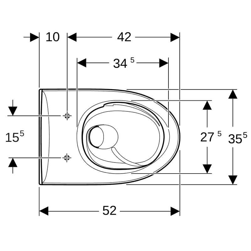 ido Wc-istuin seinä ei kantta ido glow art 520mm turboflush