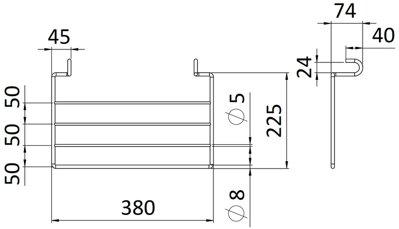 rej design Electr.towel dryer rej pivo shelve 35 white