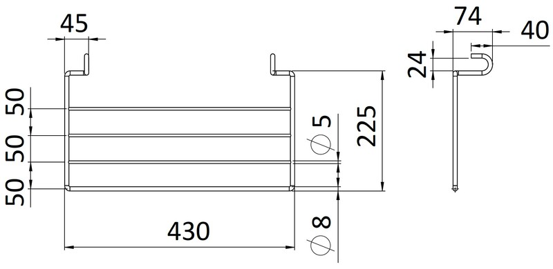 rej design Electr.towel dryer rej pivo shelve 40 white