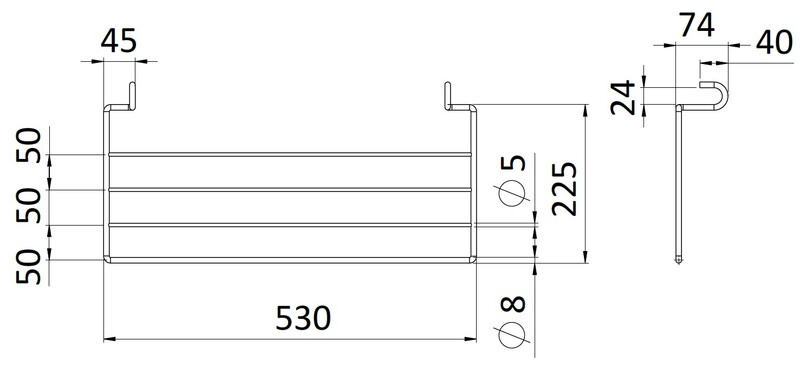 rej design Pyyhekuivain tarvike rej pivo-hylly 50 musta