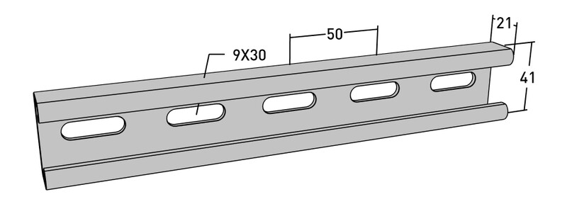 mp bolagen Channel 21x41 mm channel 21x41 mmmp-231v