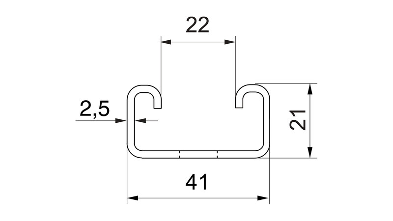 mp bolagen Channel 21x41 mm channel 21x41 mmmp-231v