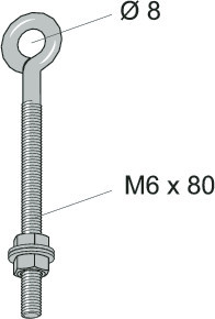 mp bolagen Ögleskruv m6x80 mm
