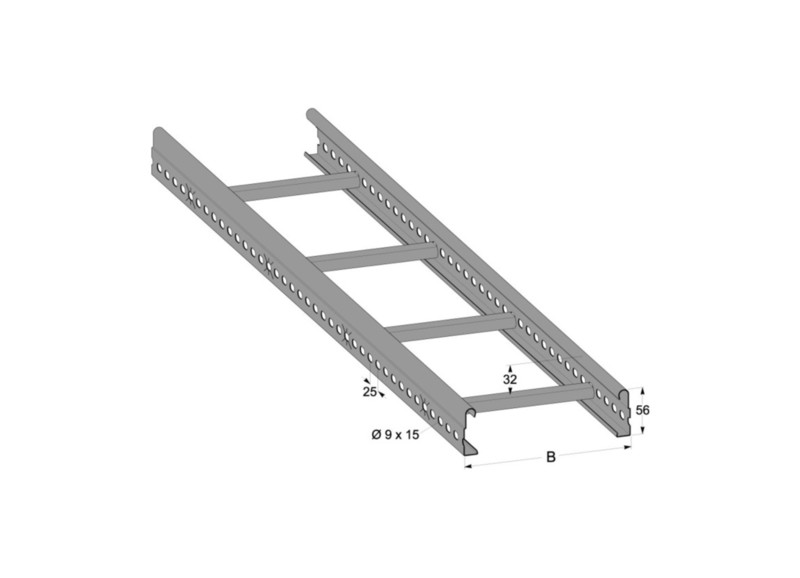 mp bolagen Cable ladder 3 m 102s fe c2 200x56 3m ezn