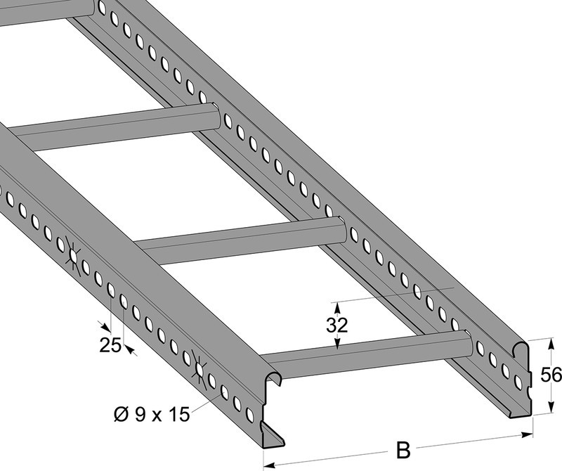 mp bolagen Cable ladder 6 m 152s fe c2 ezn 200x56x6000