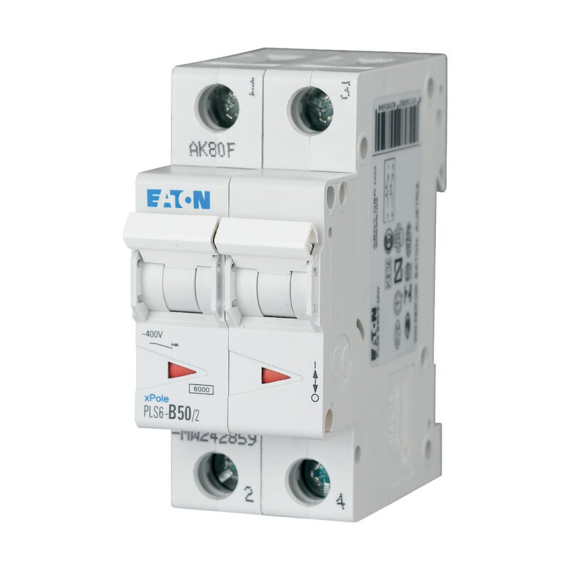 JOHDONSUOJAKATKAISIJA EATON PLS6-C50/2 6kA 2-NAP C 50A