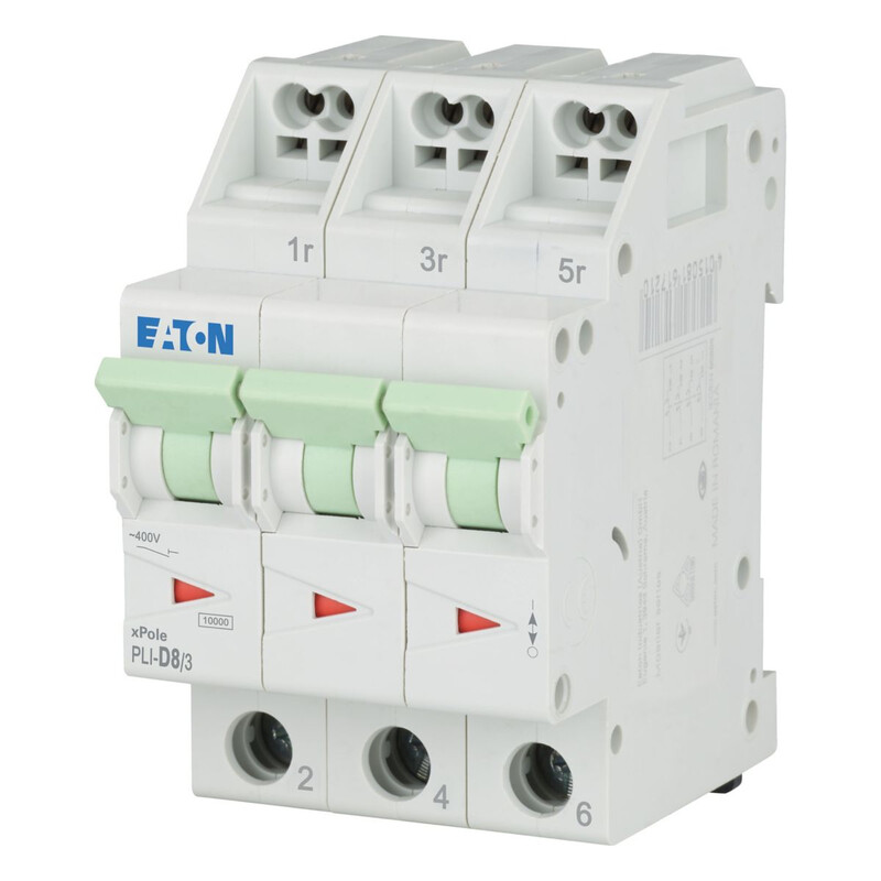 eaton Circuit breaker pli-d8/3, 10ka 3-nap d 8a
