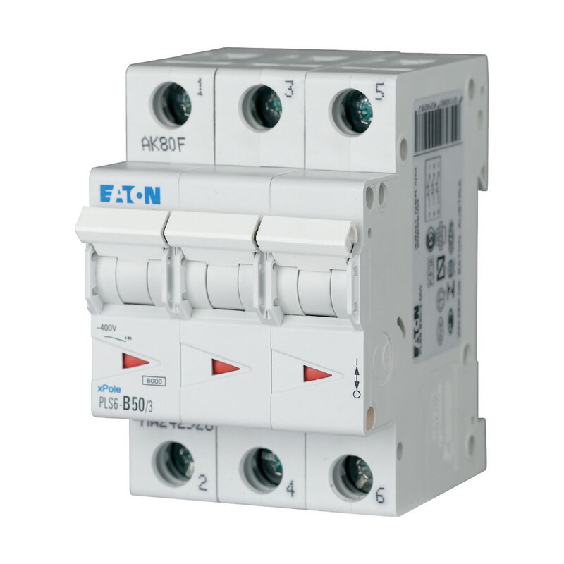 JOHDONSUOJAKATKAISIJA EATON PLS6-B50/3 6kA 3-NAP B 50A