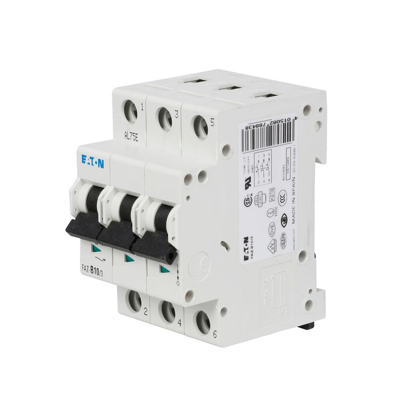 CIRCUIT BREAKER FAZ, CHAR C, 3-POLE, IN=6A, ICN=15KA (IEC 6