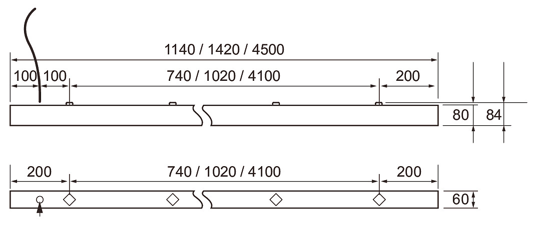airam Pinta-/ripustusvalaisin vario 1140 31w/840 do/80d wh/bk