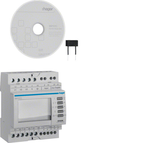 hager Multi-meter sm101c i/u/thd/f/p/pf/e/h din