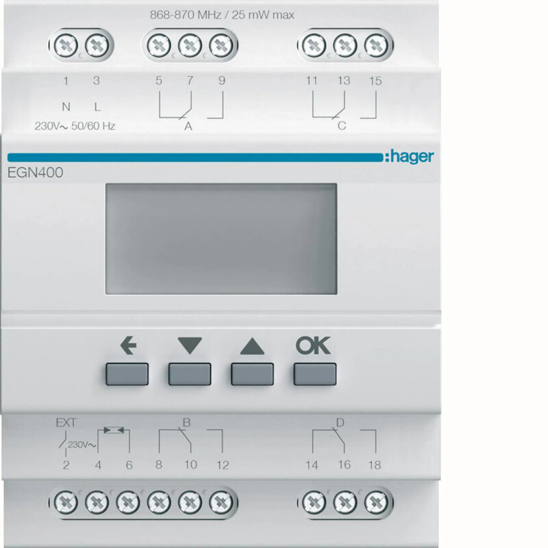 hager Digital ur cronotec egn400 4k/16a bt 4m din