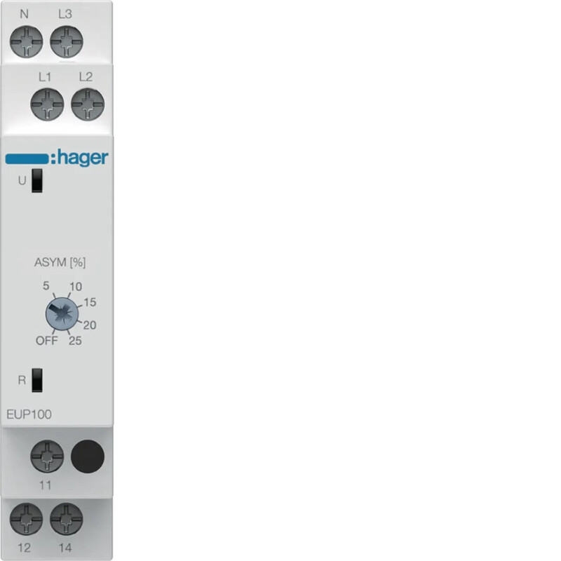 hager Voltage monitoring relay eup100 asym. 1co 1m