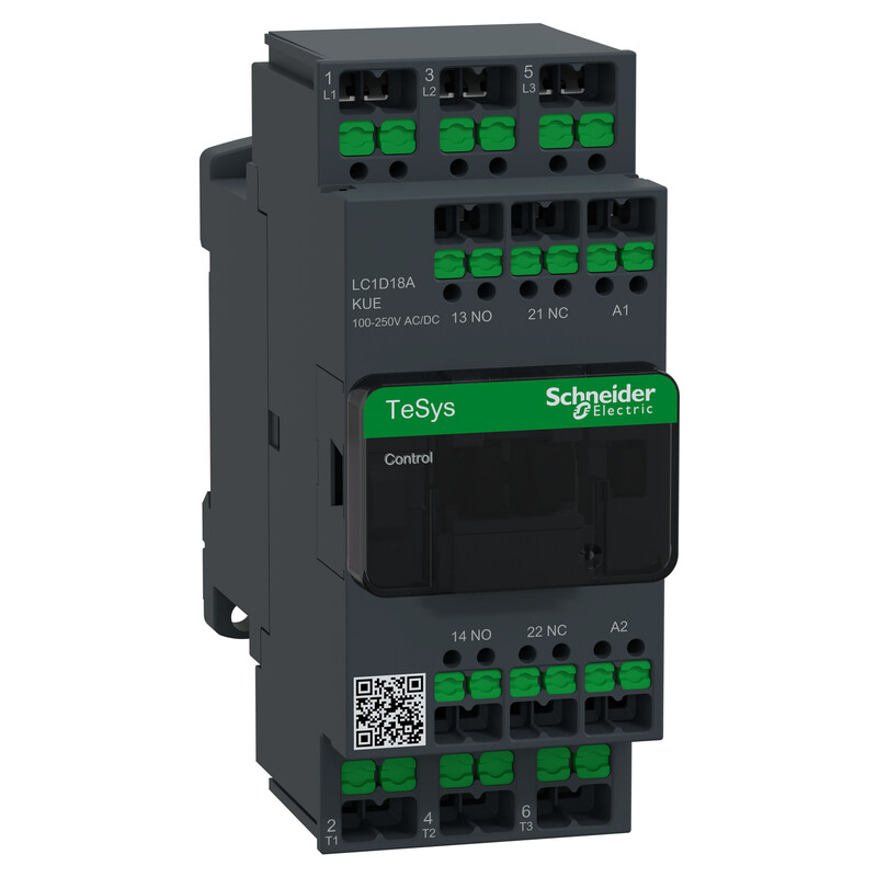 schneider electric Kontaktor tesys 18a 3p 100-250v ac/dc snap-in