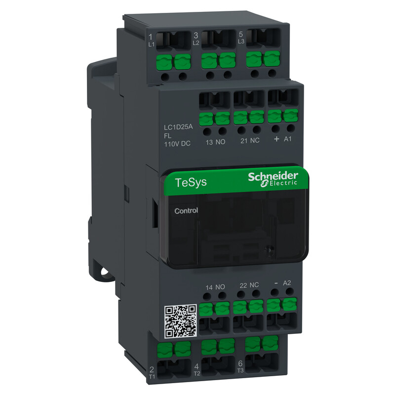 schneider electric Contactor tesys 25a 3p 110v dc snap-in