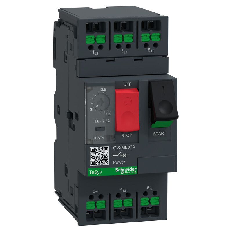 MOTORSKYDDSBRYTARE TESYS 3P, AC3, 1,6-2,5A, SNAP-IN