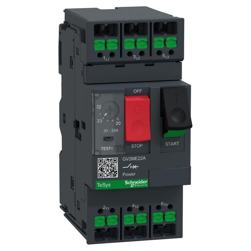 MOTORSKYDDSBRYTARE TESYS 3P, AC3, 20-25A, SNAP-IN