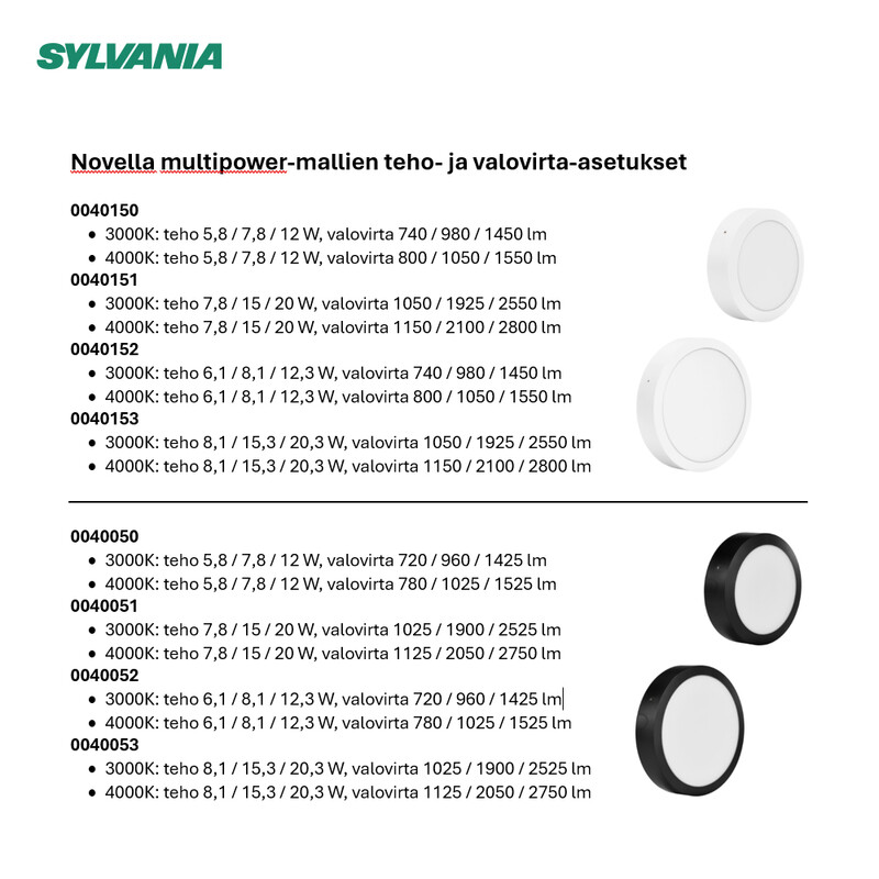 sylvania Sensorarmatur novella ip66 300 1025-2750lm 3/4k bl