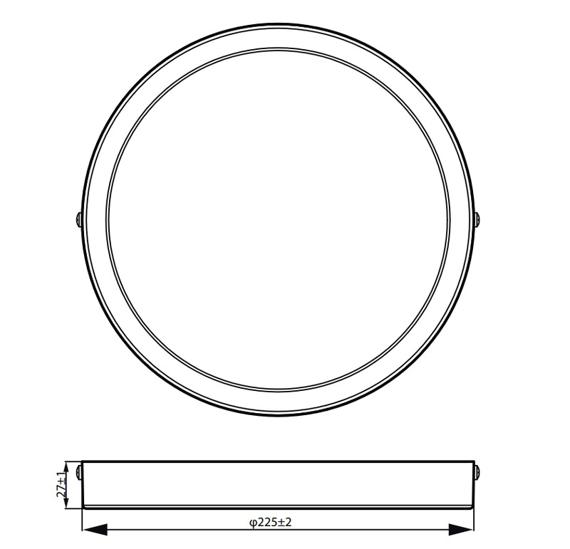 philips Alasvalo ledinaire 2000lm 840 19w on/off d225