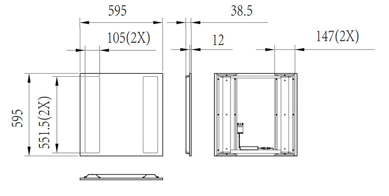 philips Uppoas.val coreline recessed 3600-6000lm 840 600x600 oc