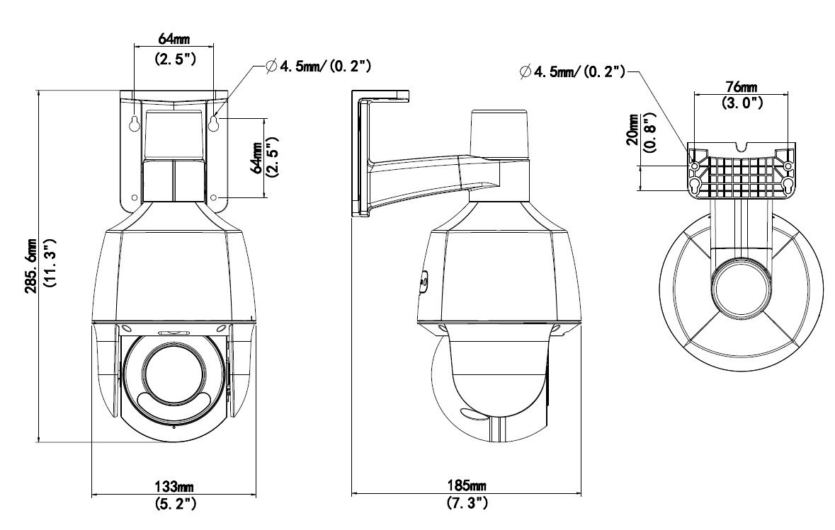 unv Kamera-ip easy 4mp ptz  5xzoom poe muovikot.