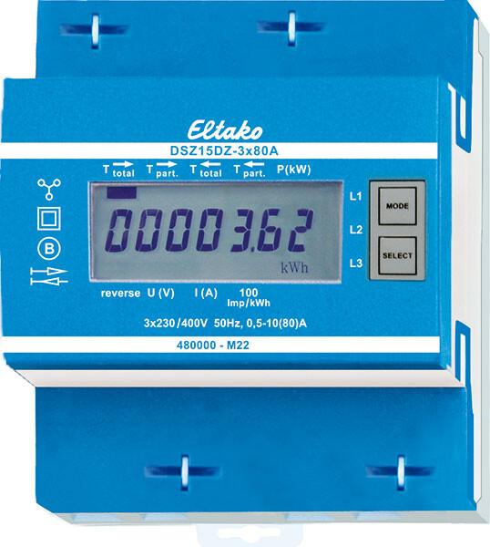 ENERGIAMITTARI ELTAKO 15 2-SUUNT,3X80A,MID,4-DIN