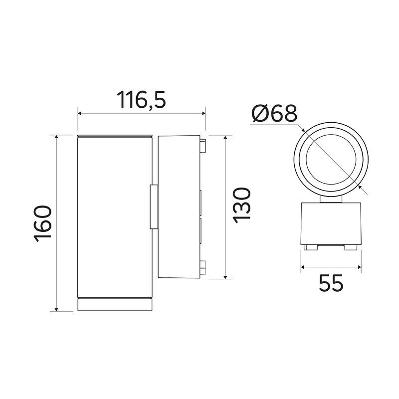 exaktor Outdoors wall luminaire ivy s 1xled 830 dim gr