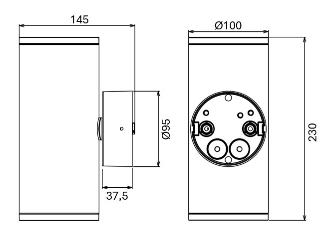 onnline Seinävalaisin ulko onnwall h230 ip65 3000lm 27w 4000k