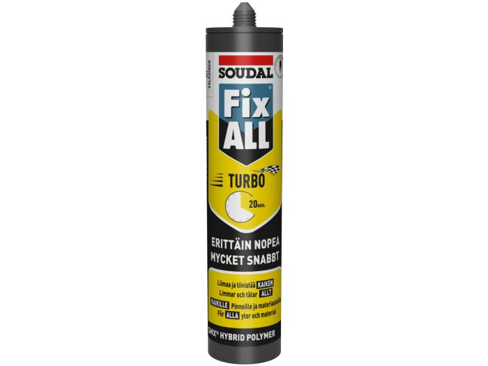 LIIMAMASSA SOUDAL FIX ALL TURBO 290ML VALKOINEN