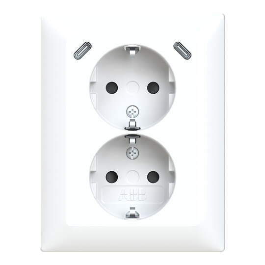 SOCKET OUTLET W USB SAGA VÄGGUTTAG MED USB