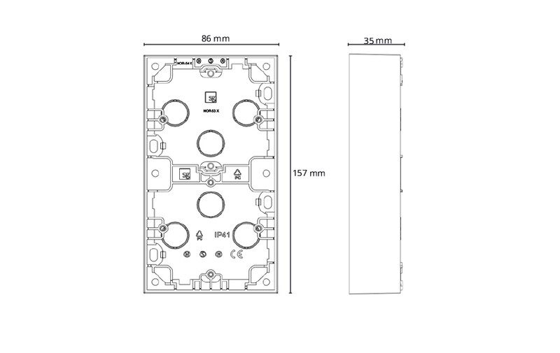 sg armaturen Surface mounted enclosure back box black 2x