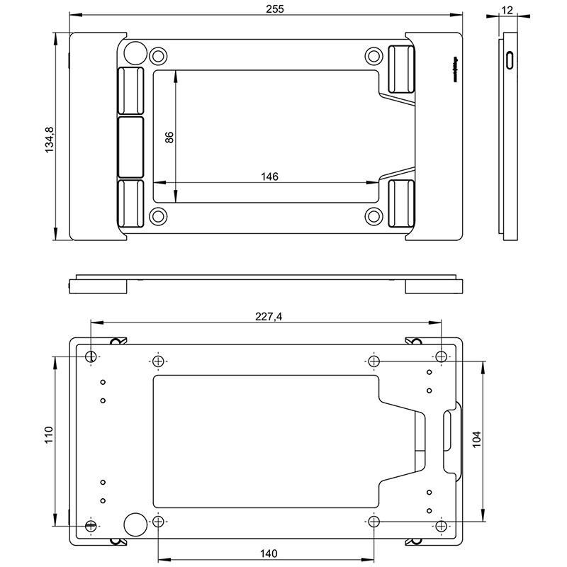 finnsat Seinäteline sdock fix lukittava a8″, musta