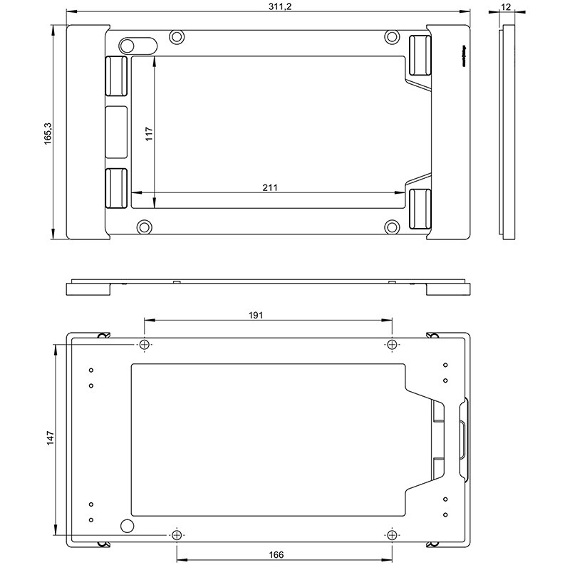 finnsat Seinäteline sdock fix lukittava tab11″, hopea