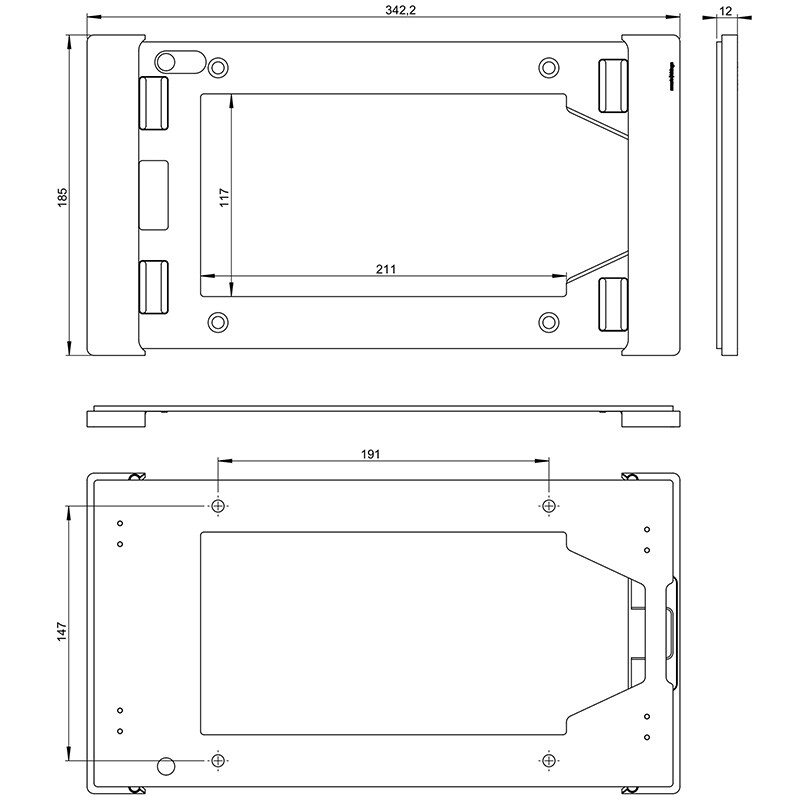 finnsat Seinäteline sdock fix lukittava tab12.4″, musta