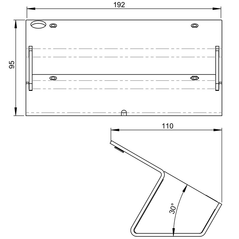 finnsat Seinäteline swedge sdock fix mini, kulma, 30 ast