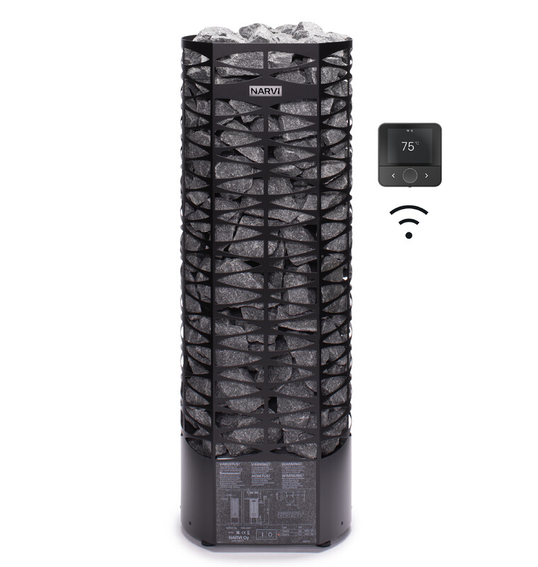 ELEKTRISK BASTUAGGREGAT NARVI SAANA FLOW WIFI 6,8KW SVART