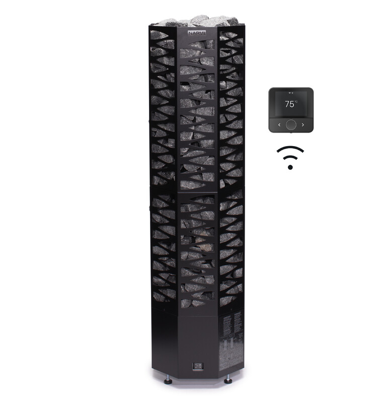 ELEKTRISK BASTUAGGREGAT NARVI SMOOTH FLOW WIFI 9,0KW SVART