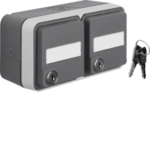 hager Socket outlet w.1 2s/16a/ip55 kl/ms ppj gray