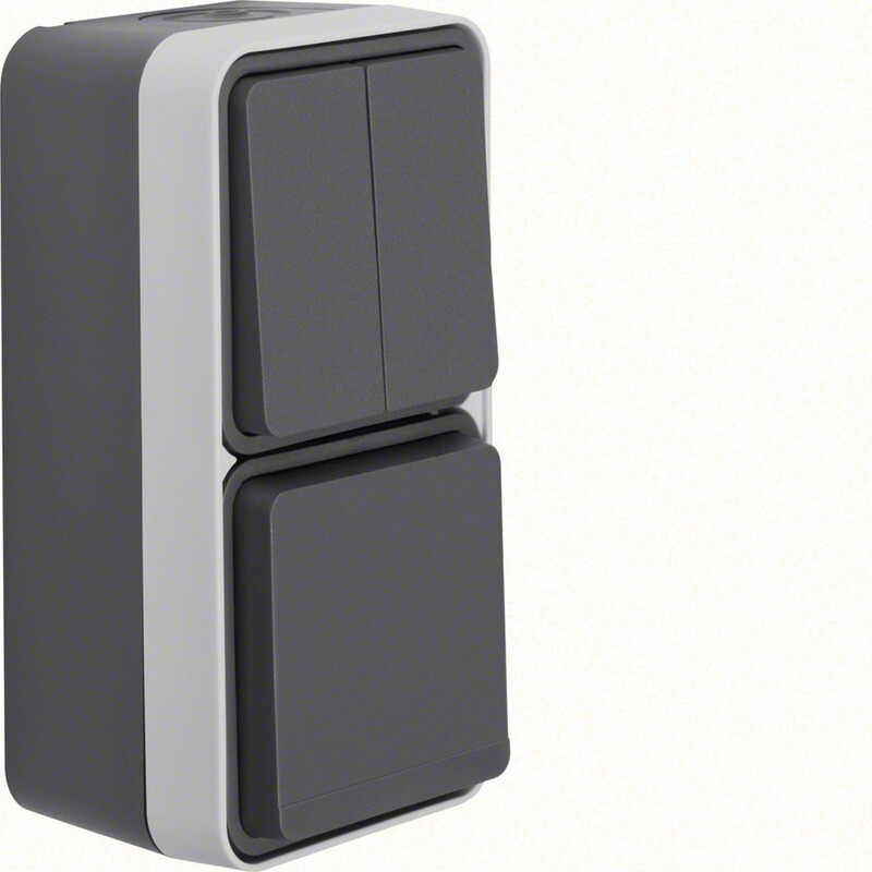 SOCKET OUTLET W.1 1S/16A 6+6/10A IP55 PPJ GRAY